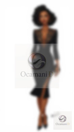 Robe Tailleur Ligne Épure Noire Ocamani D'IVINE
