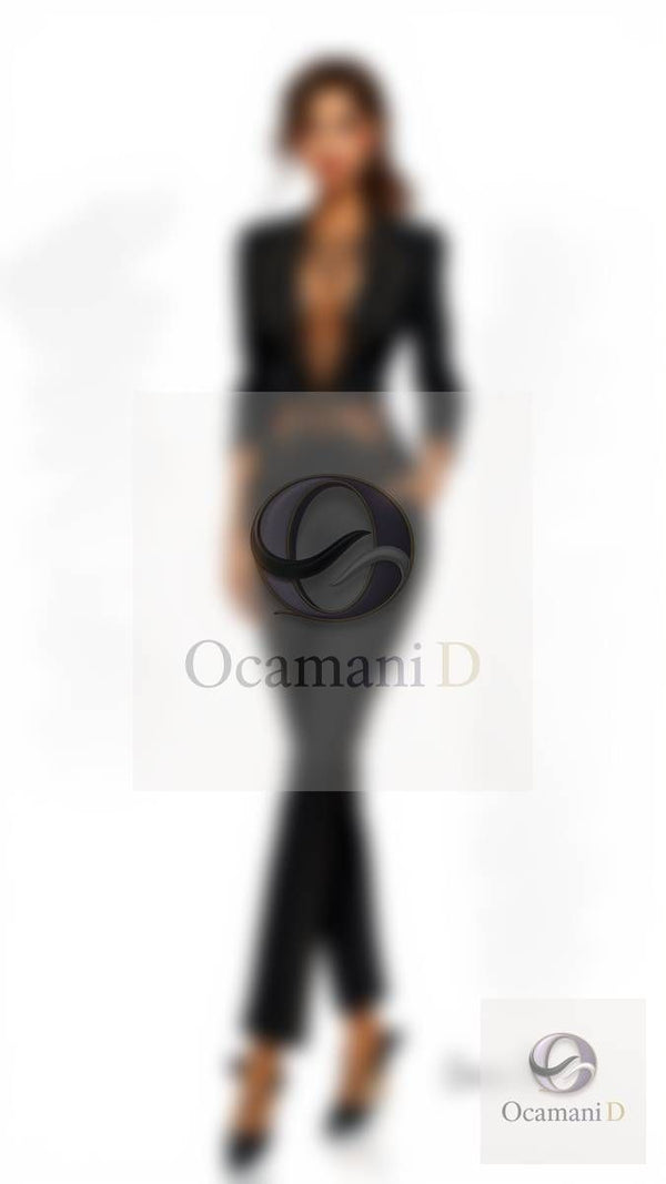 Signature Tailleur Noir à Dentelle Ocamani D'IVINE